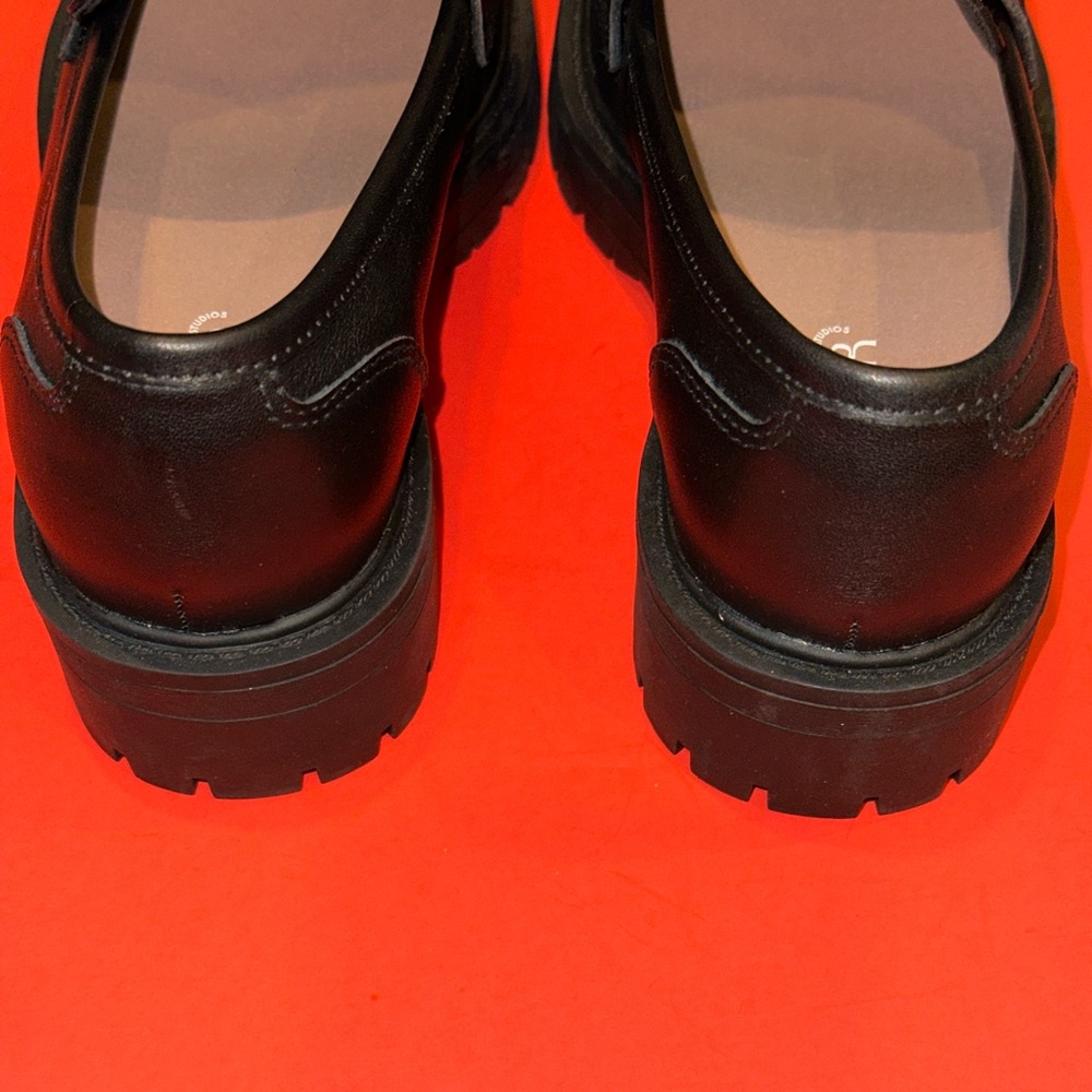 WYDR Sam Lucky Penny Leather Loafers Block Low Heel Slipper Slip-On Women 6.5 WW - Picture 6 of 8